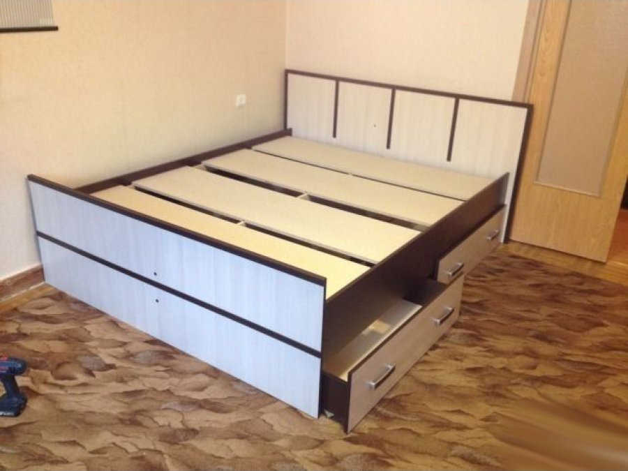 Кровать САКУРА 1.4м с проложками ДСП