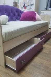 Кровать с ящиками детская КОЛИБРИ с спинкой СП-16