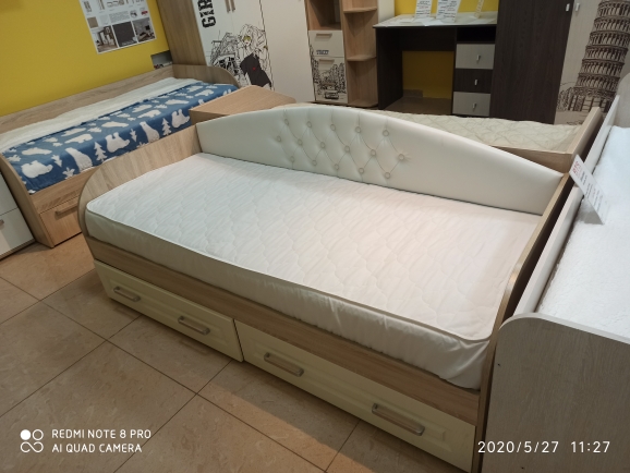 Кровать детская с ящиками МАРКИЗА КР-01 (настил ЛДСП + спинка МС-01)